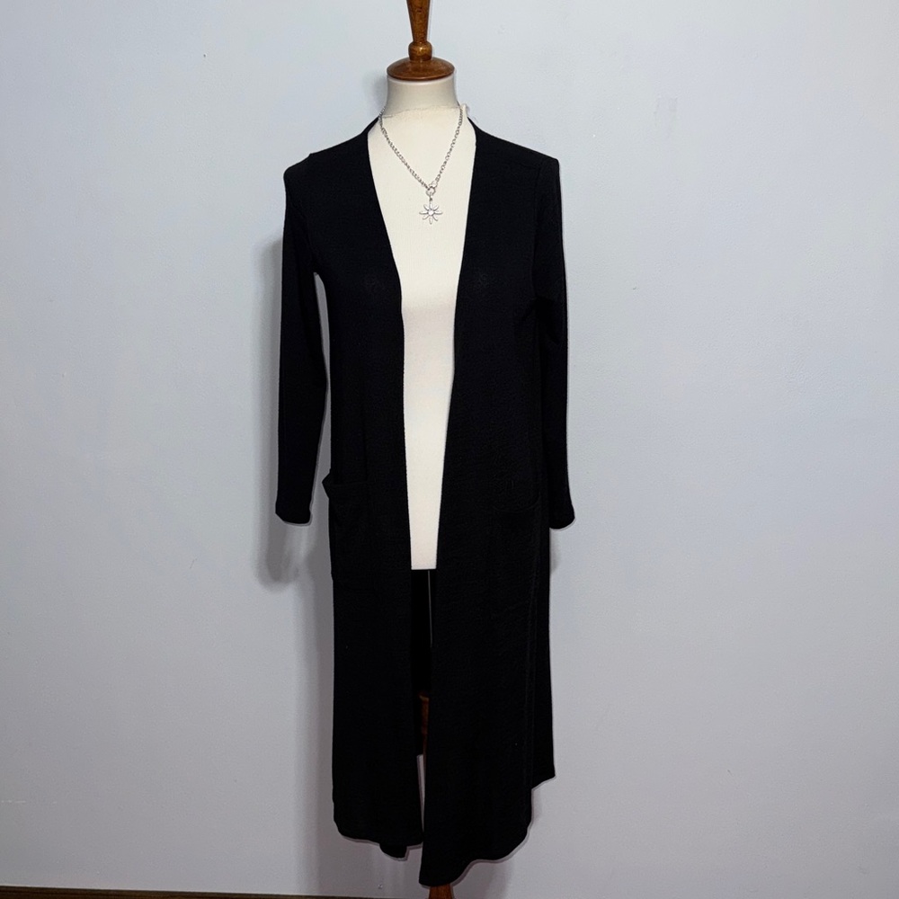 LuLaRoe Black Longline Open-Front Women's Cardigan